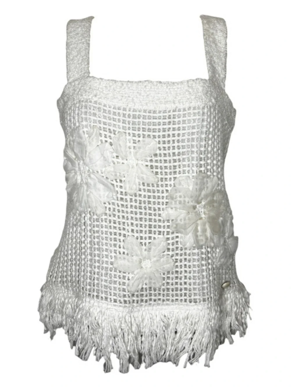 Chanel 2015 Floral Print Tweed Top